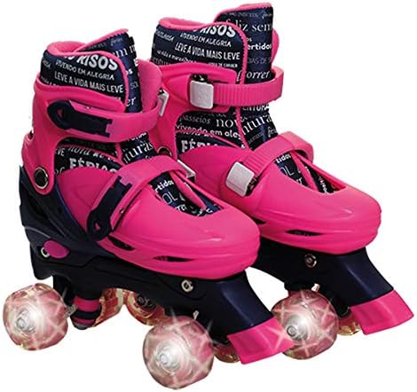 Patins 4 Rodas Paralelas com Luz Feminino Grande 39-42, Unik Toys