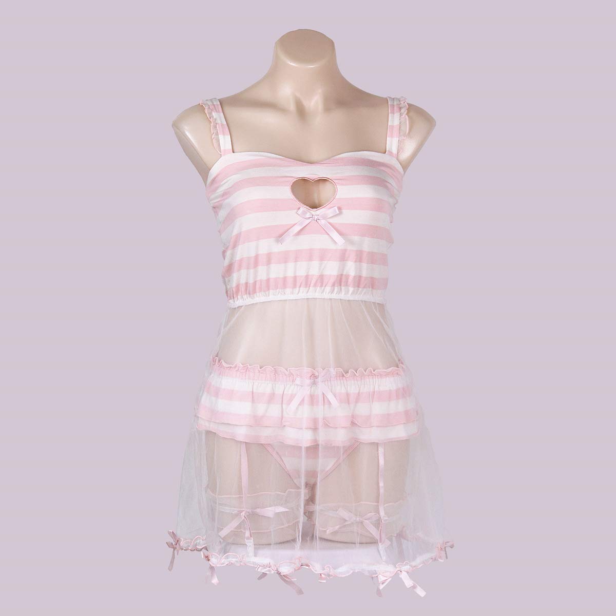 Sexy Garter Lingerie for Women Lolita Cosplay Mesh Chemise Costume Lace Babydoll Sleepwear