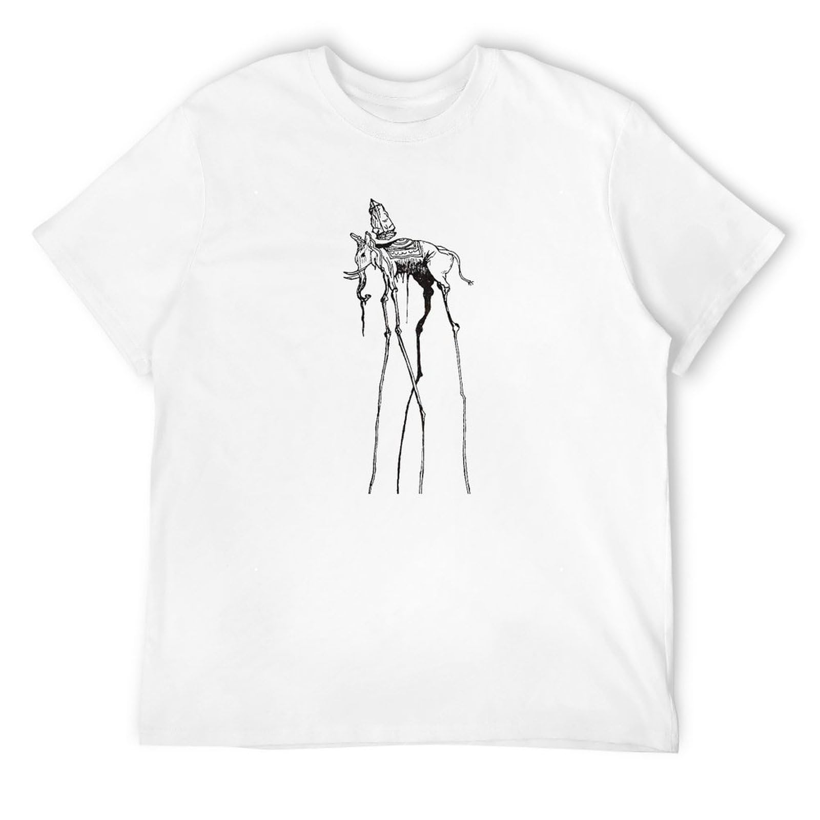 Space Elephant Dali Art T-Shirt Salvador Dali Tee Mens White M