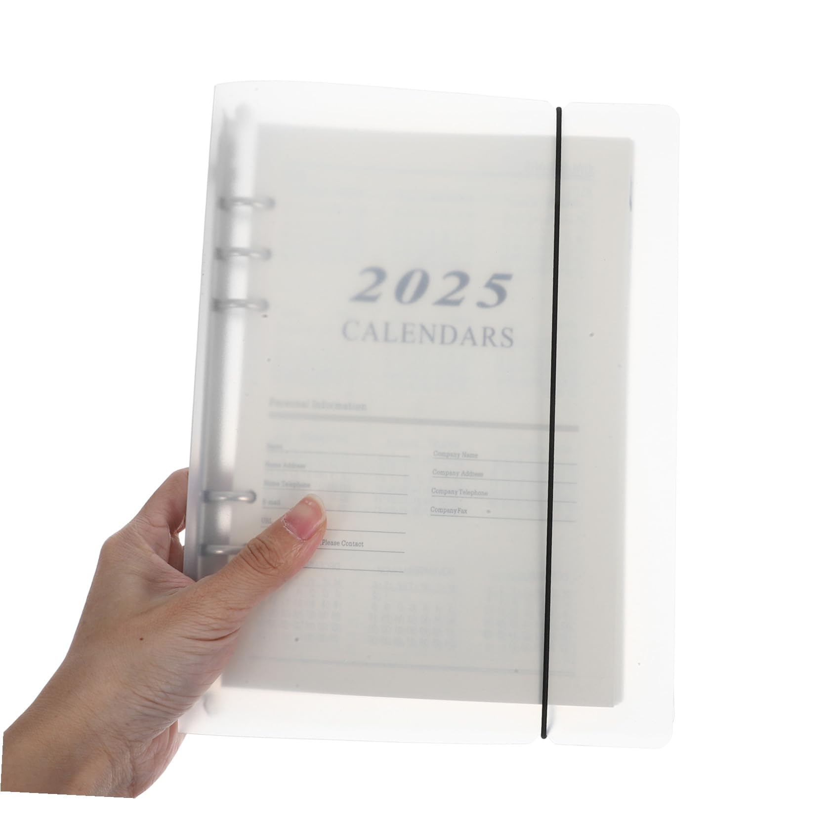 Planificador con Anillas Resistente para Oficina y Viajes Cuaderno Multiusos con Diseño Delicado Agenda Académica Portátil y Organizador Diario Transparente