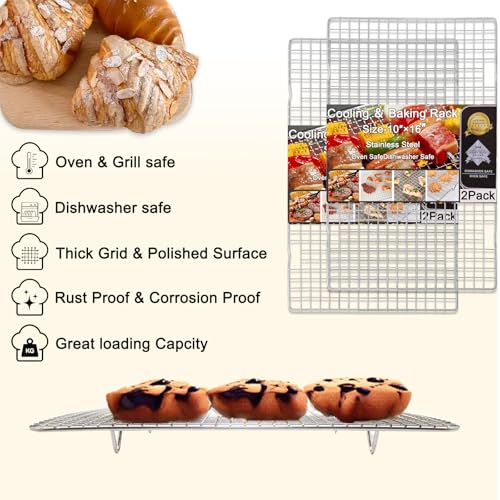 Cleaning Brush Included Cooling Rack for Cooking and Baking - 10