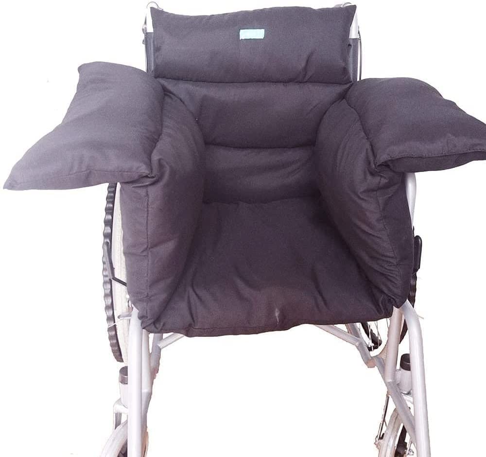 Manta para Silla de Ruedas Asiento para Silla de Ruedas, Transpirable, Silla de Ruedas integrada con Soporte para la Espalda Almohada para Silla de Ruedas, reclinable o Silla lavab