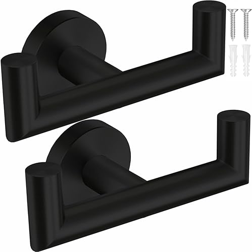 DGYB Ganchos para toallas de baño, paquete de 2 unidades, de níquel cepillado, soporte para toallas, de acero inoxidable, resistente, para cocina,