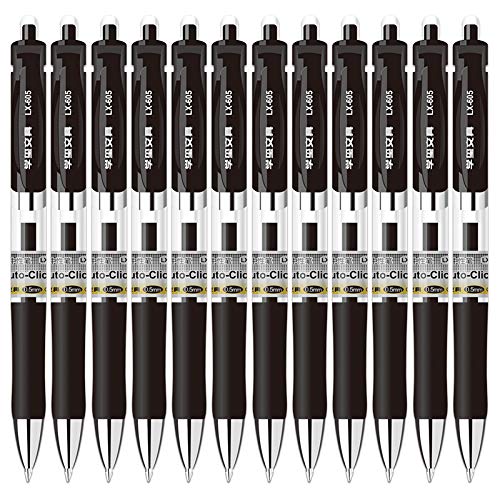 VIDOO 12 STK/Box Presse Typ Gel Stifte 0.5 mm Nib Signing Pen Glatte Schreib Gel Tintenstift - Schwarz