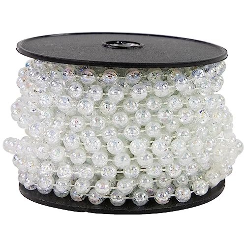 Northlight 8MM X 33FT Medium Shiny Clear Iridescent Beaded Christmas Garland