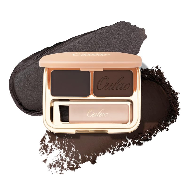 Oulac Brow & Eye Perfect Finishing Compact - Natural Matte with Warm Undertones for Dark Brown to Black Brows, Silky Shading Powder-image-10