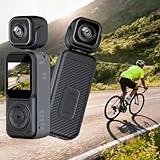 【前面&背面カメラ搭載】 ポータブルアクションカメラ Vlog デュアルフロント Wi-Fi接続 4K 130°広角レンズ 180°回転 手ぶれ防止 2000mAh バッテリー 1.5インチIPSディスプレイ 自撮り・動画撮影に最適 スマホ連携 旅行・日常・趣味記録 image