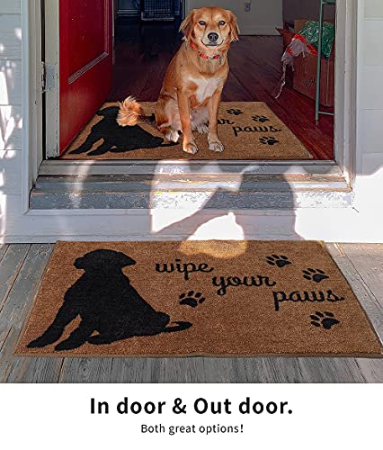 Indoor Door Mat Funny Doormat Wipe Your Paws Dog Door Mat Muddy Mats For Dogs Entryway Rug Washable Non-Slip Absorbent Resist Dirt #TOP1