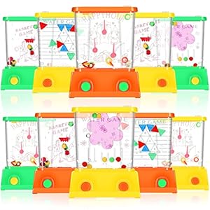 10 Pieces Handheld Water Game Arcade Water Ring Water Tables for Beach Toys Party Favor Fish Rings Fun Game for Different Ages Basketball Fun Present for Men Pastime, Without Water (Fresh Style)
