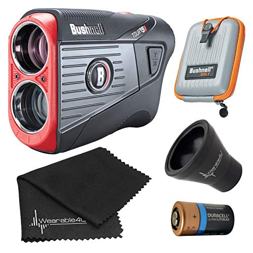 Image of Bushnell Tour V5 / Tour V5 Shift Laser Golf Rangefinder with Included Carrying Case, Carabiner and Wearable4U Bundle