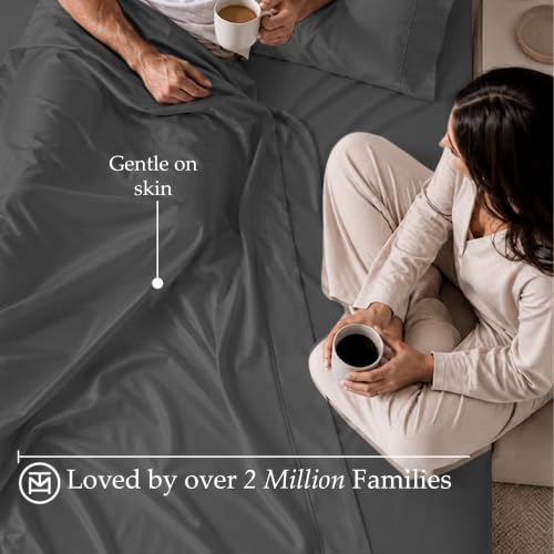 Image of Threadmill 600 Thread Count Cotton King Sheet Set, Sateen, Dark Grey