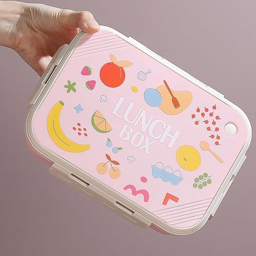 Image of Stainless Steel Lunch Box | 3-Compartment Bento Box, Leak-Proof, BPA-Free, Eco-Friendly Meal Prep Container for Adults, Kids, School, Work, & Travel | Durable & Portable Tiffin Box (Pink)