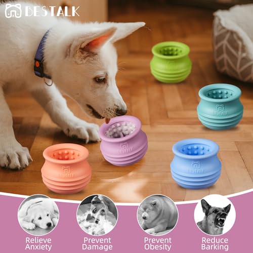 Bestalk Dog Enrichment Treat Toy, Long-Lasting Wobbly Interactive Freeze Lick Toys for Dogs, Stuffable Puzzle Feeder Toy for Boredom, Silicone Treat Dispensing Chew Toy (Pastel Purple,S) by Bestalk - Used condition - Image 5