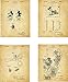 Mickey Mouse Cartoon Patent Wall Art Prints - set of Four (8x10) Unframed - wall art decor for Mickey lovers