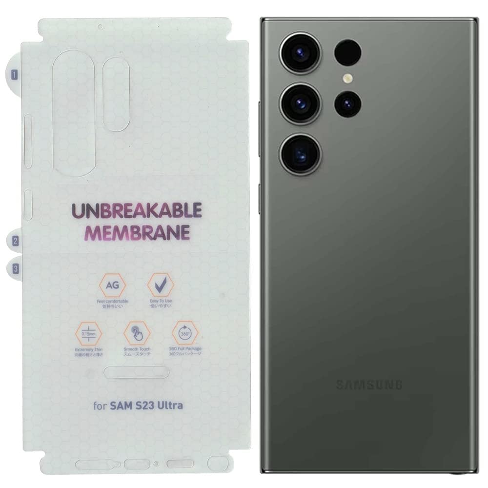 Milestone Back Screen Protector Unbreakable Membrane Scratch Guard (Transparent) Compatible with Samsung Galaxy (S23 Ultra) (B0CY8X4J7P) Amazon Price History, Amazon Price Tracker