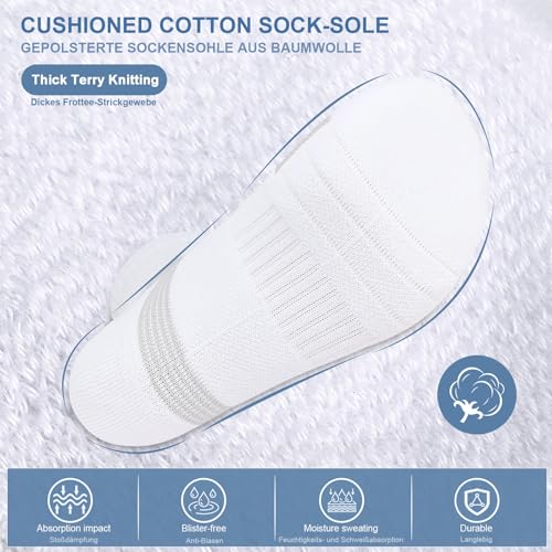 6-Pair Cushion Sports Socks Men Women Tennis Sock Ankle-support for Basketball Baseball Running Hiking Padel..4