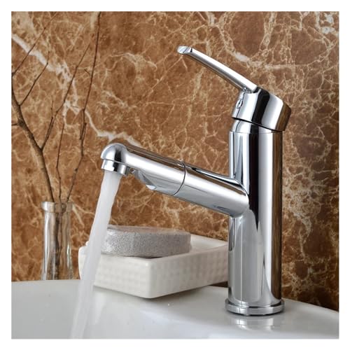 Grifo extraíble para lavabo monomando que elimina las salpicaduras en el baño Chrome B 5