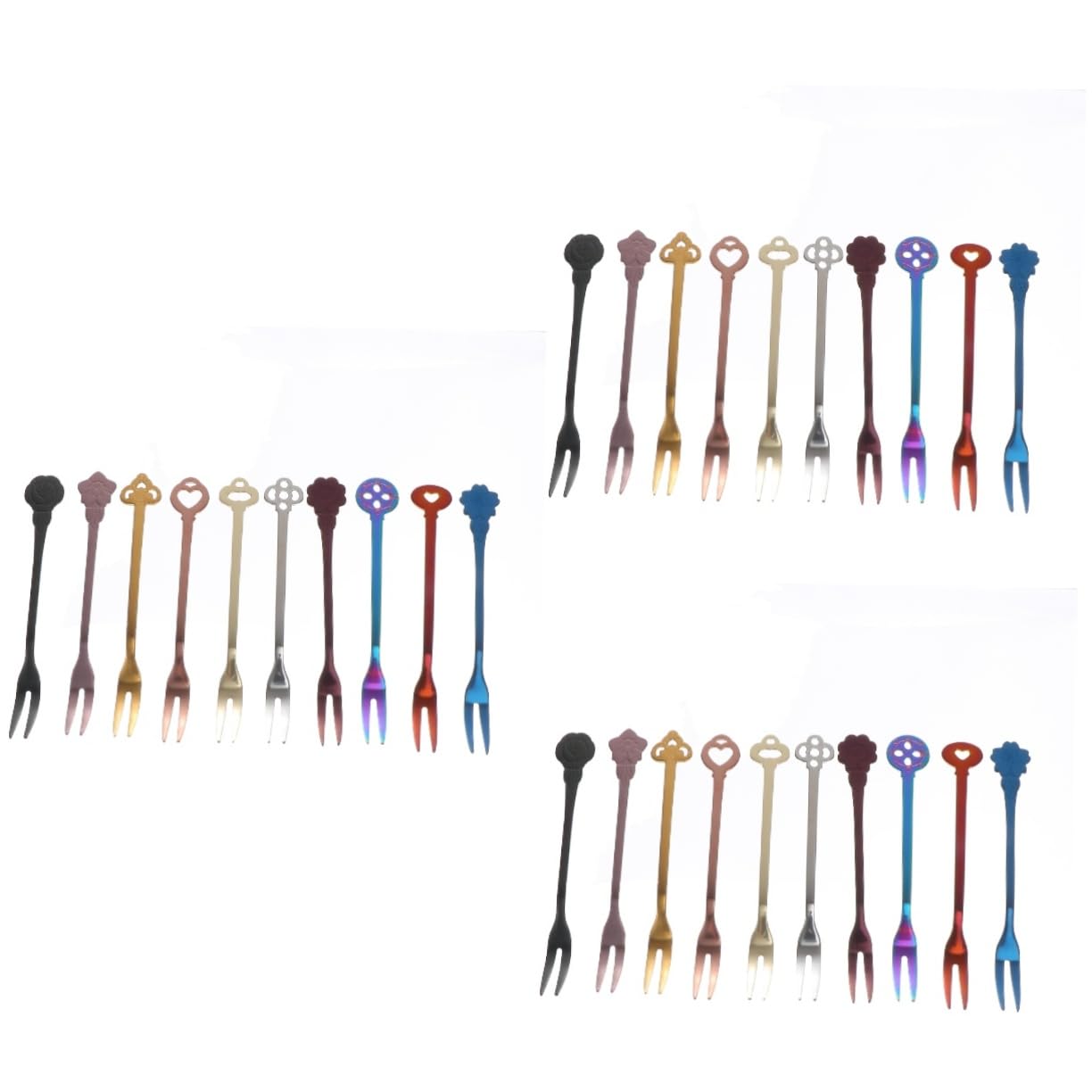 Alipis 30pièces Fourchettes à Fruits Acier Pour Desserts Et Apéritifs Ustensiles De Table Pour Et Buffets