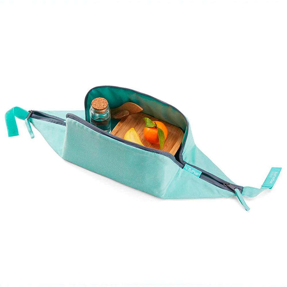 Roll'eat - Eat'n'Out Mini Nature | Nappe écologique réutilisable convertible, sac thermique sans BPA avec fermeture éclair, vert Roll'eat - Eat'n'Out Mini Nature | Nappe écologique réutilisable convertible, sac thermique sans BPA avec fermeture éclair, vert