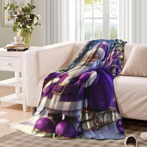Plaid Père Noël 3D couverture microfibre chaude pour des fêtes chaleureuses - 4