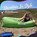 Nevlers Green Inflatable Lounger | 210T Polyester Inflatable Chair | No-Pump Blow Up Couch | Camping Couch Air Sofa w/ 450 lbs. Cap., Pockets & Matching Bag | Use as Inflatable Couch for Adults & Kids