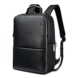 BOPai Anti Theft Backpack 15 inch Laptop Business Slim College Shoulder Rucksack Water-Resistant Synthetic Leather Backpack for Men, Black