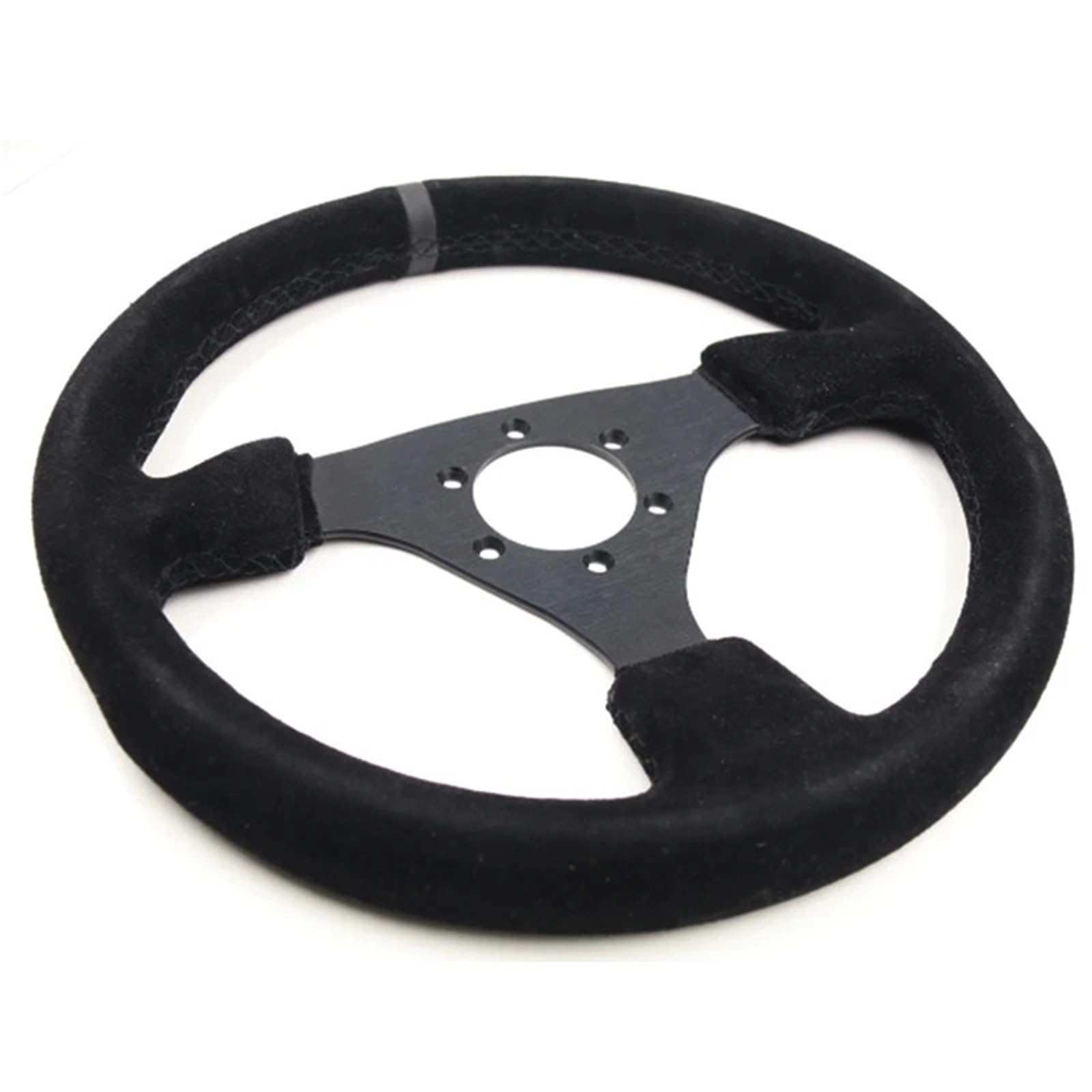 Volante da corsa Volante da corsa 13 pollici (330 mm) in pelle nera Sterzo piatto dotato di pulsante clacson per corsa rallye