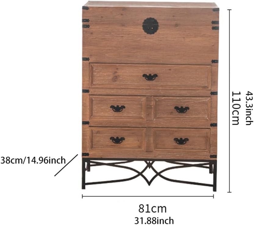 Bufetera Porch Entry Living Room Storage Locker Retro Solid Wood Sideboard Bed And Breakfast Old Bucket Cabinet Aparadores Para Comedor(B)