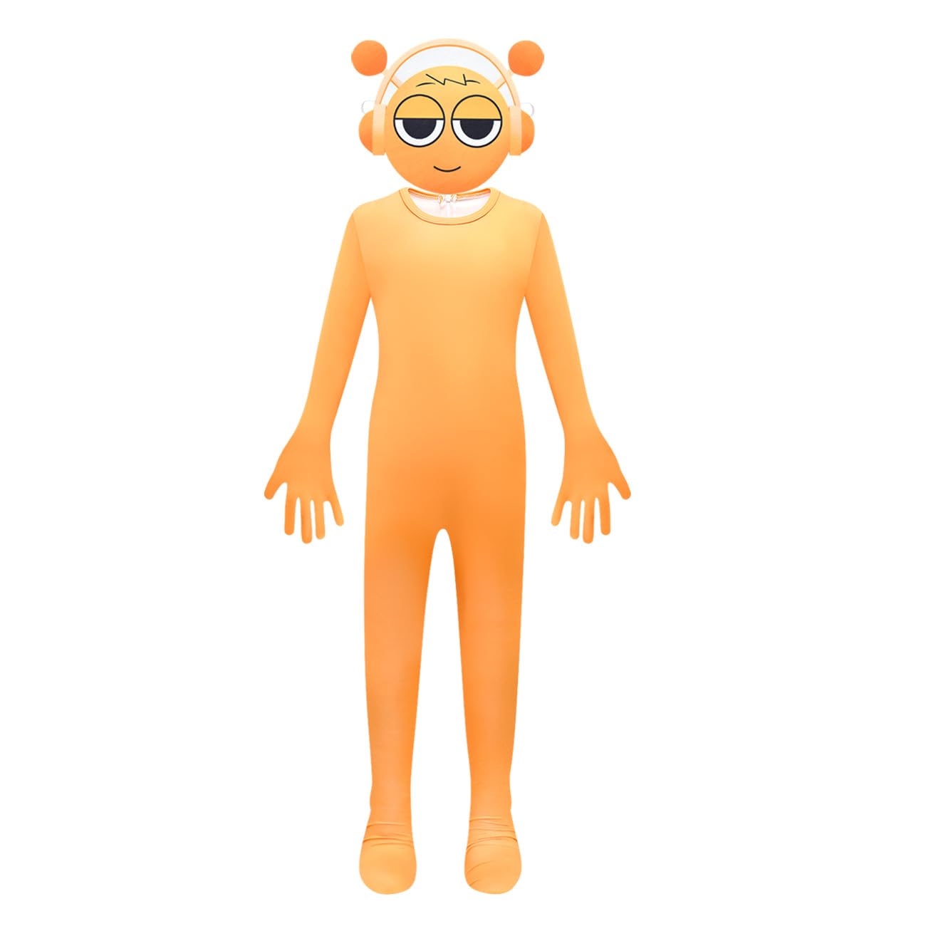 SharkBebe Sprunki Boys Cosplay Costume Cartoon Fancy Dress Jumpsuit Full Body Roleplay for Kids Halloween & Parties Ages 4-9 (Orange, 6-7 Years)