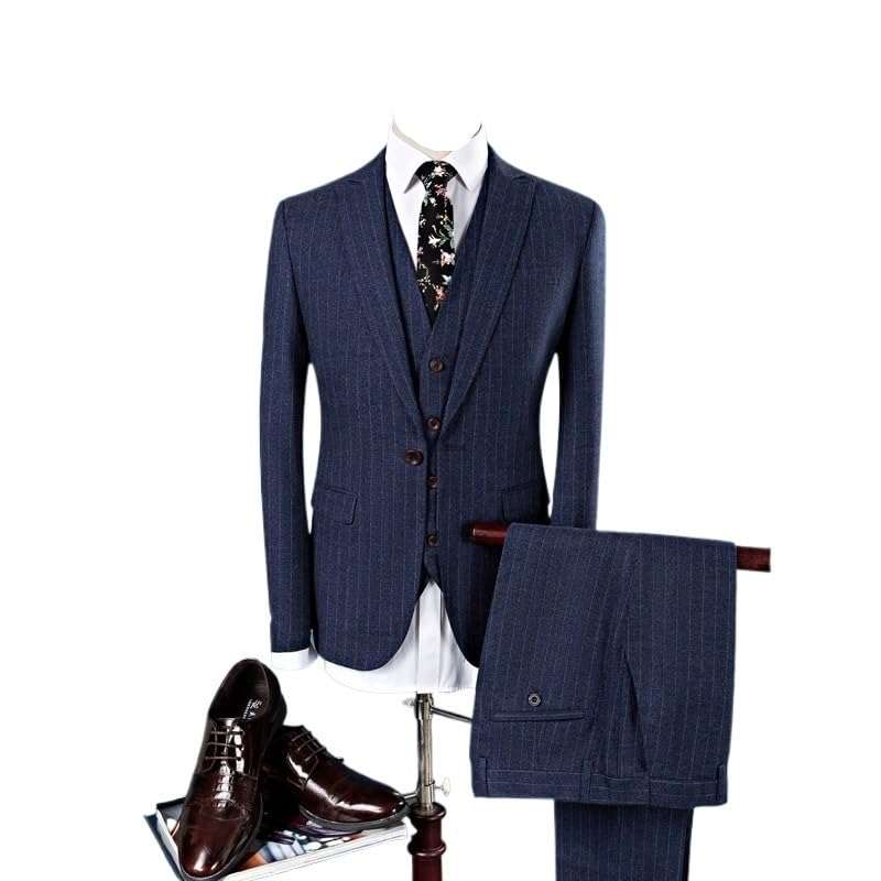 Men's Office Business Suit Slim Fit 3 Piece Formal Vest Pants Tuxedo Outfit Wedding Groom Prom Set(XXX-Large) - Main Image