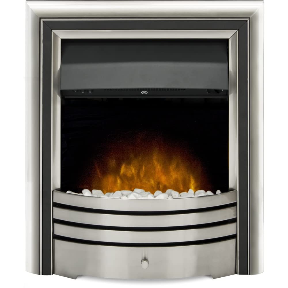 AdamAstralis 6-in1 Electric Fire with Interchangeable trims & Remote Control in Chrome