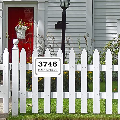 Personalized Address Plaque Address Sign, Custom Aluminum House Number Sign Address Plaque Sign For Outside Home, Street, House 8"W*12"L #TOP5