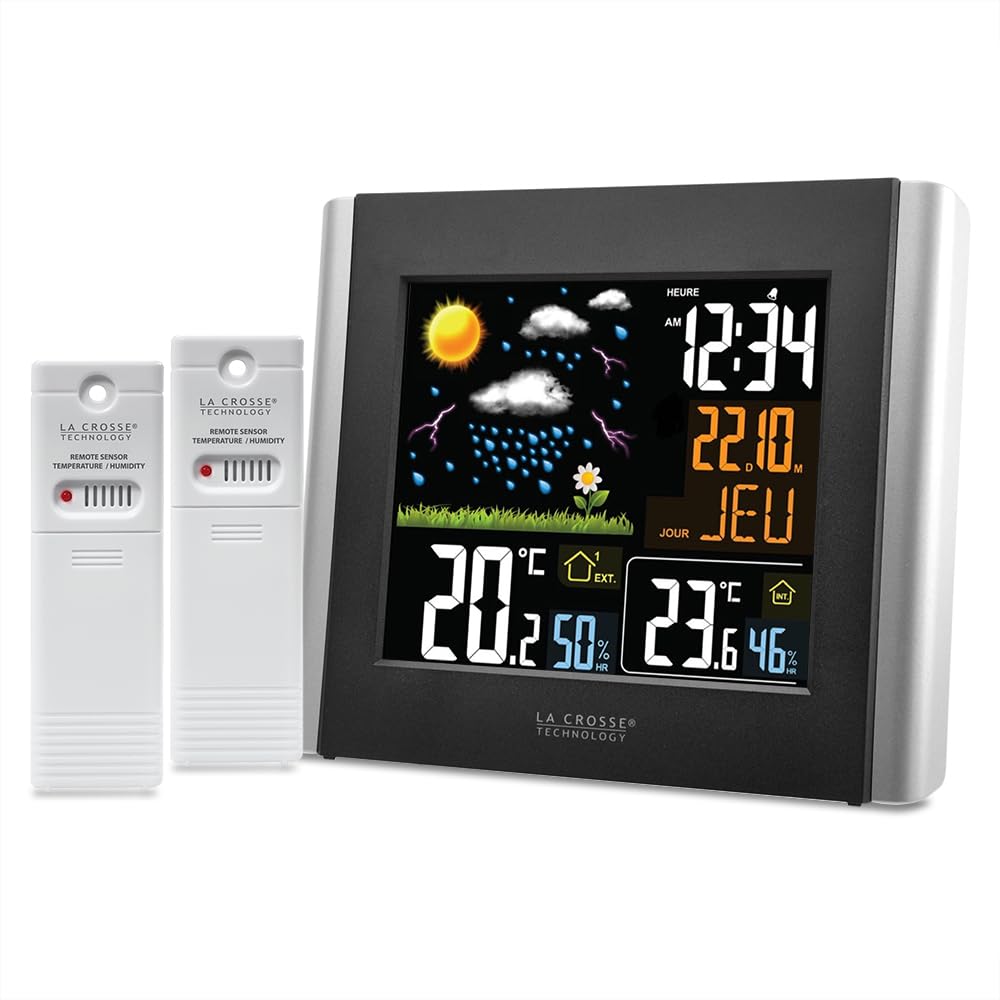 La Crosse Technology WS6824 Weather Station main unit and two remote sensors