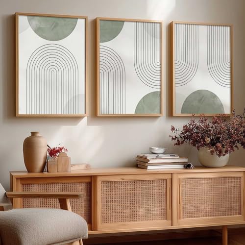 Image of kotart Painting Boho Wall Art Home Decoration Paintings With Frame For Living Room Bed Room Hotel Wall Decor Digital Reprint Set of 3 (10X13 inch)