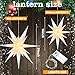 Cinnvoice 4 Pcs Christmas Moravian Star Lights Xmas Hanging Moravian Star Paper Lanterns with White Warm LED Lights for Christmas Winter Wedding Indoor Ceiling Window Porch Decor, 14