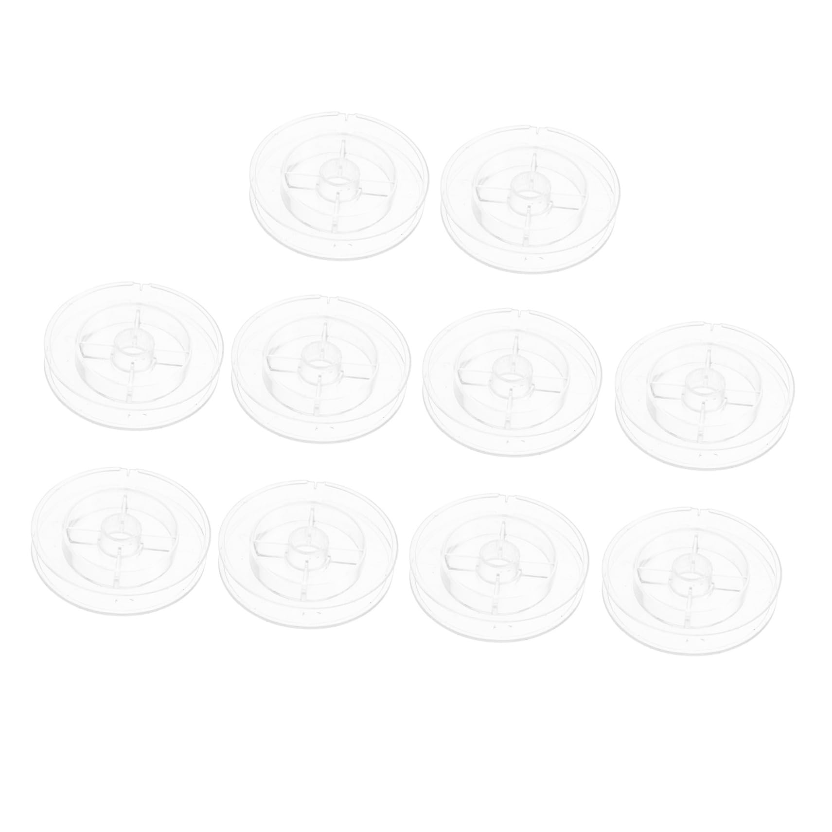 Tofficu Plastic Bobbins 10pcs Transparent Plastic Reel Cable Reel Elastic Braiding Accessories