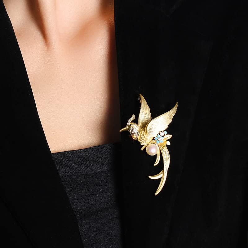 Nonnyl Elegant Pearl Animal Designer Brooch Pins Broches Costume Jewelry For Women Fashion Christmas Gifts Wife Mom Girlfriend, Anniversary Birthday Fine Jewelry Gifts for Her