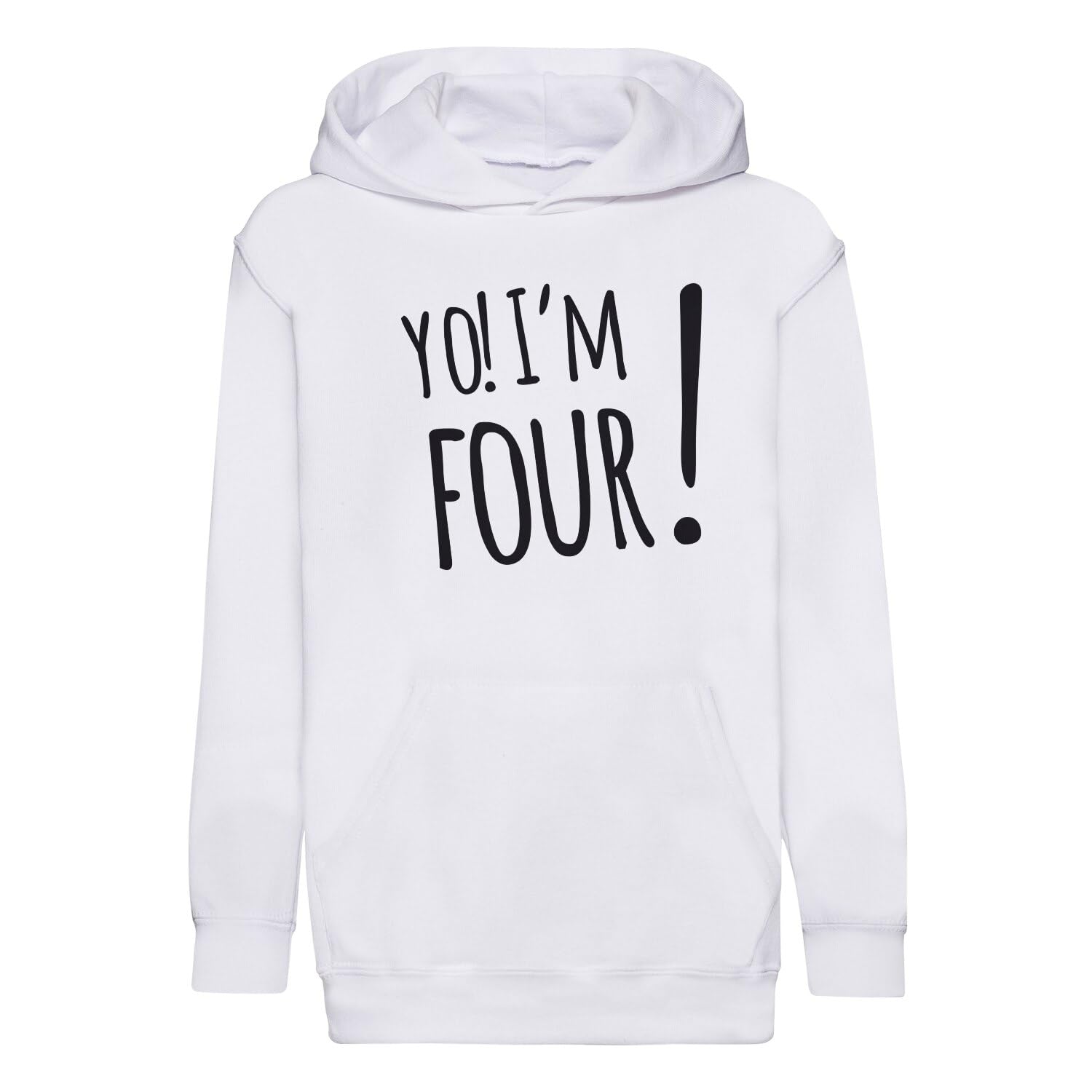 Sweat à capuche enfant Yo I'm Four haut de gamme pour anniversaire 4 ans