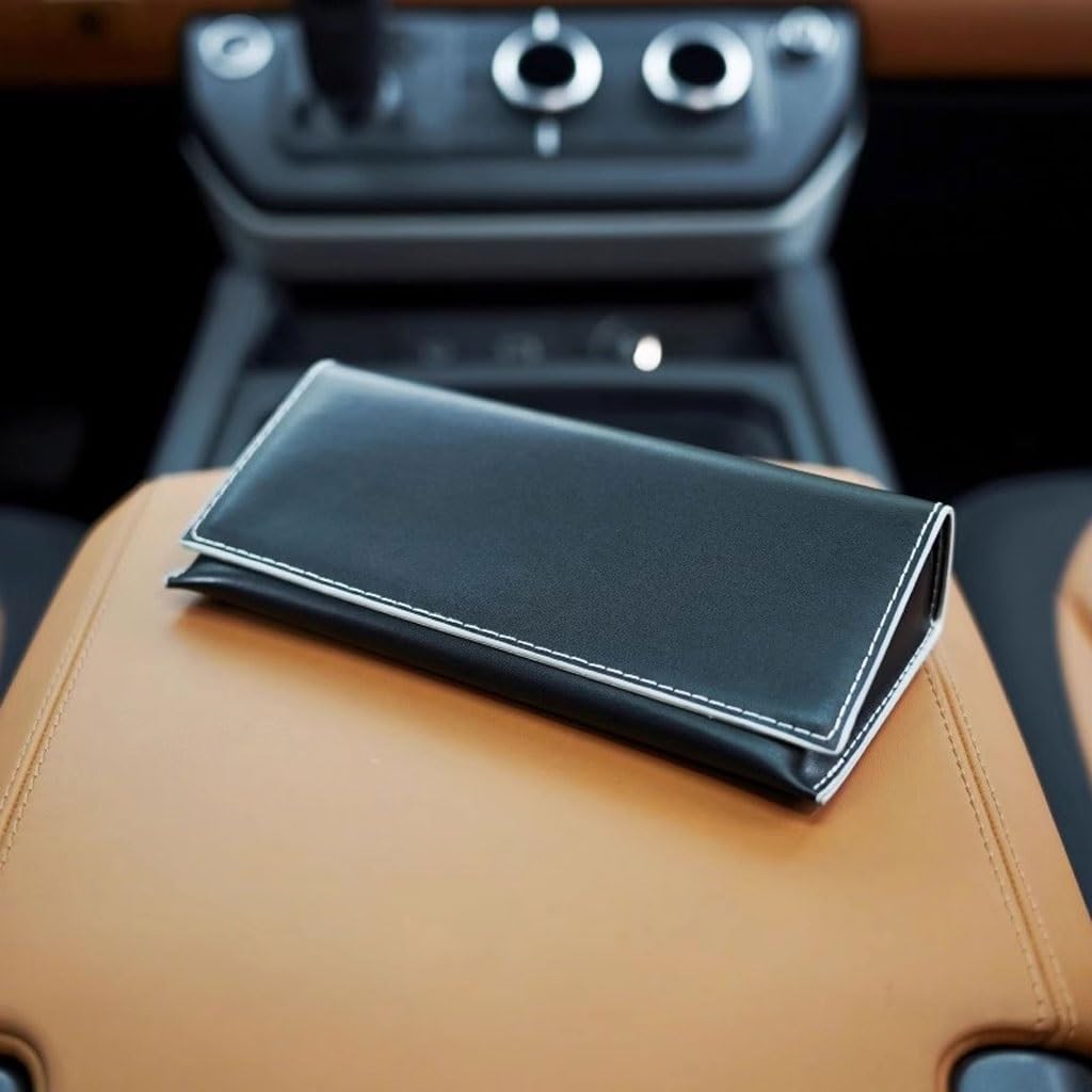 NEBE Sonnenbrillenetui Kreatives Brillenetui Aus Weichem Leder Mit Ölkante, Brieftasche, Business-Schwarz, Tragbar, Sonnenbrillenetui Sonnenbrillen-Organizer