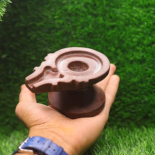 Image of Neelkanth Shivling Stone - Original Narmada Stone Red 4 Inch Jaladhari, Yoni Base, Lingam Holder, Panapitham Shivling Base Pitha Stand For Home Puja