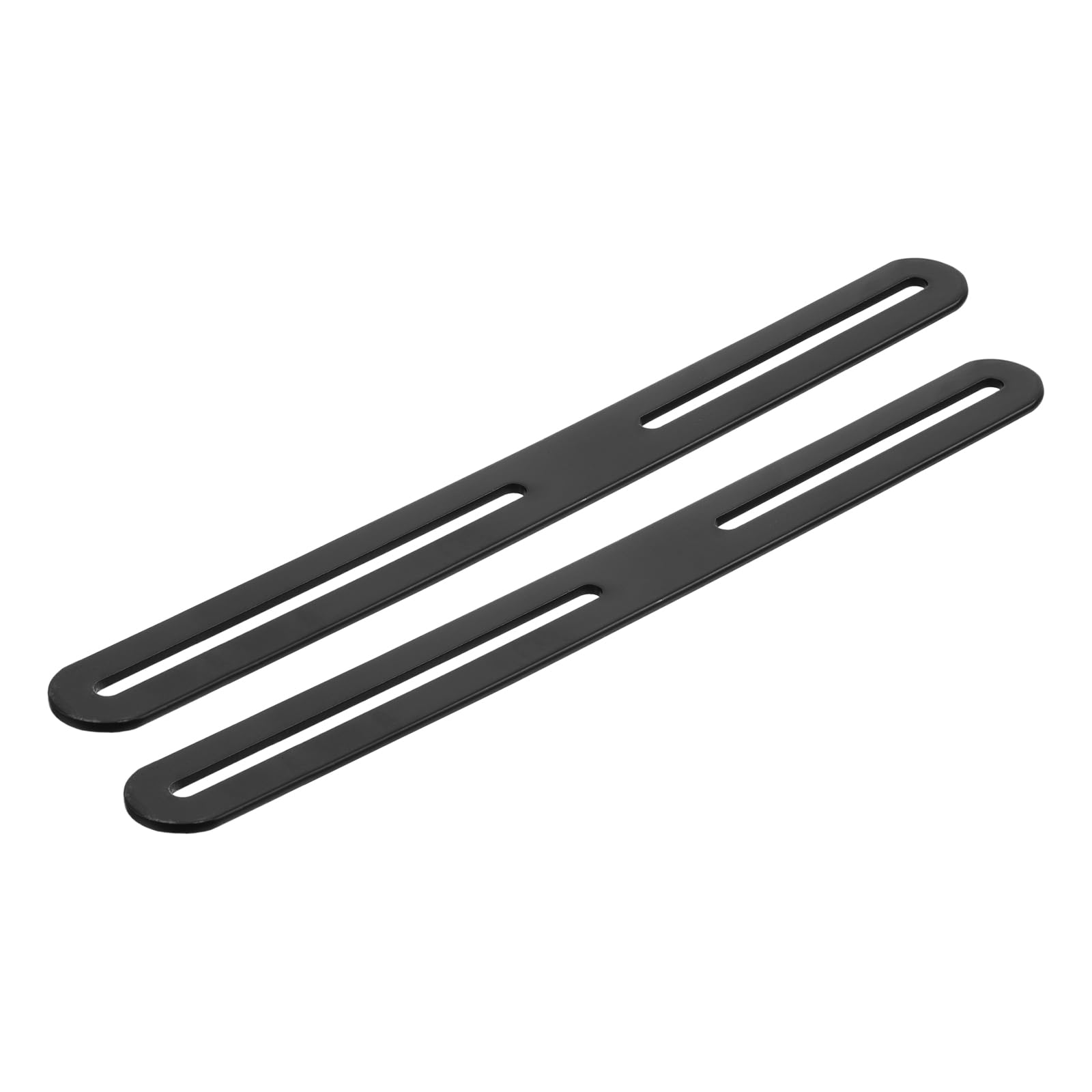 Support de plaque de réparation plat fendu noir 28x2,4cm et ferrure d'assemblage droite en acier