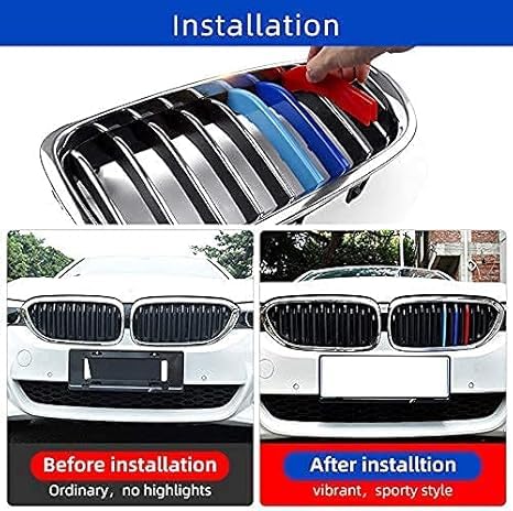 Image of M-Colored Stripe Grille Insert Trims for BMW Accessories, ABS Car Accessories for BMW Grill Stripes X5 G05 2024 2025 2026 7-Beam