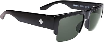 SPY Optic Cyrus 50/50 ، نظارات شمسية مربعة شبه خالية من الحواف ، عدسات محسنة للألوان والتباين