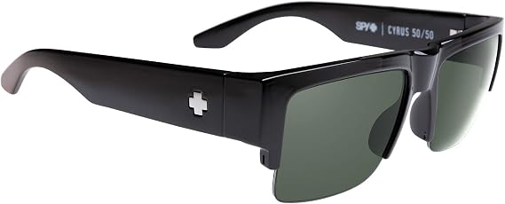 SPY Optic Cyrus 50/50 ، نظارات شمسية مربعة شبه خالية من الحواف ، عدسات محسنة للألوان والتباين