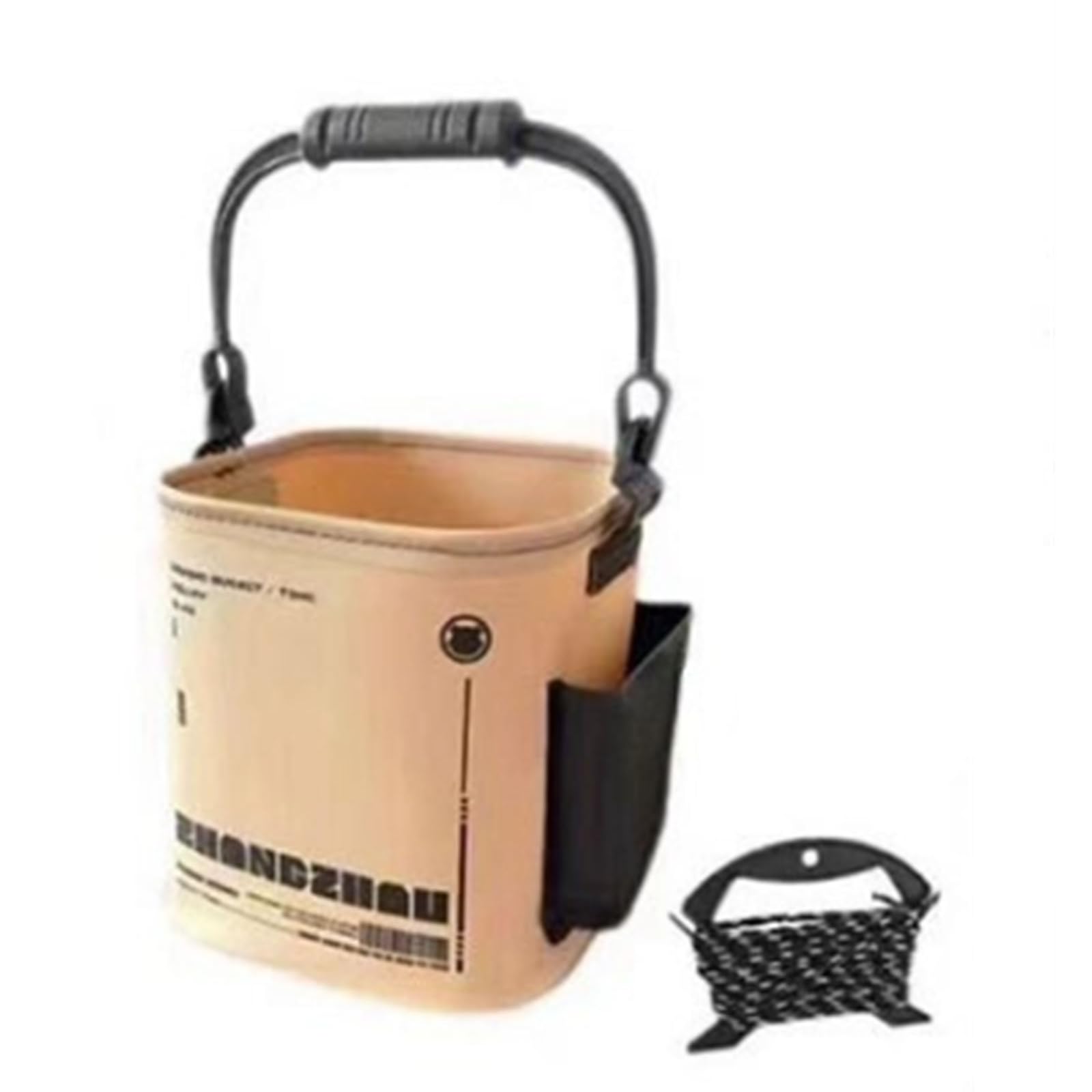Cubo de pesca plegable con asa para transporte de capturas vivas 8