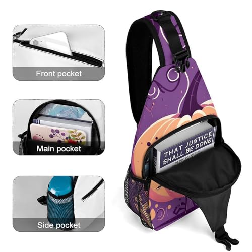 Halloween Monster Sling Bag Crossbody Casual para Viaje 38x20cm miniatura 4