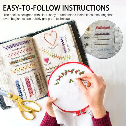 Image of Dexprosy DIY Stitch Book with Tools Set - Embroidery Felt Book, with Needle Thread, Sewing Patterns for Beginners, Craft Gift