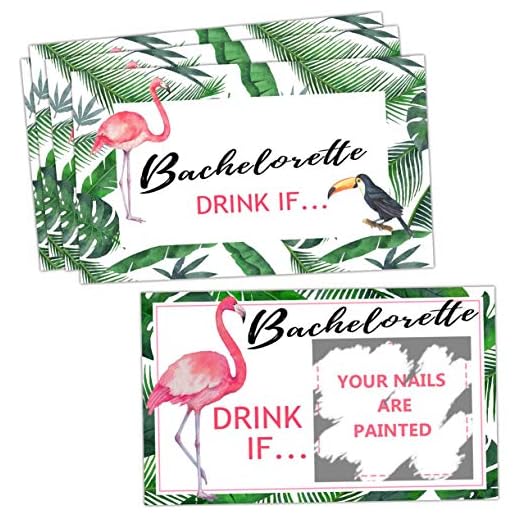 Bachelorette Party Drinking Games - Drink If Games Scratch Off Cards - Perfect for Girls Night Out Activity,Bridal Showers,Bridal Parties,Wedding Showers,Engagement and Birthday - 40 Sheets(Flamingo)