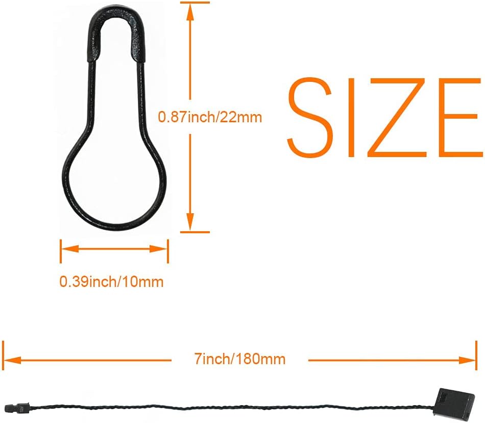 500Pcs Hang Tag Fasteners Black Nylon Snap Lock and 500Pcs 0.8 Inch Black Metal Ground Pins Clothes Tag Pins for Crafting and DIY
