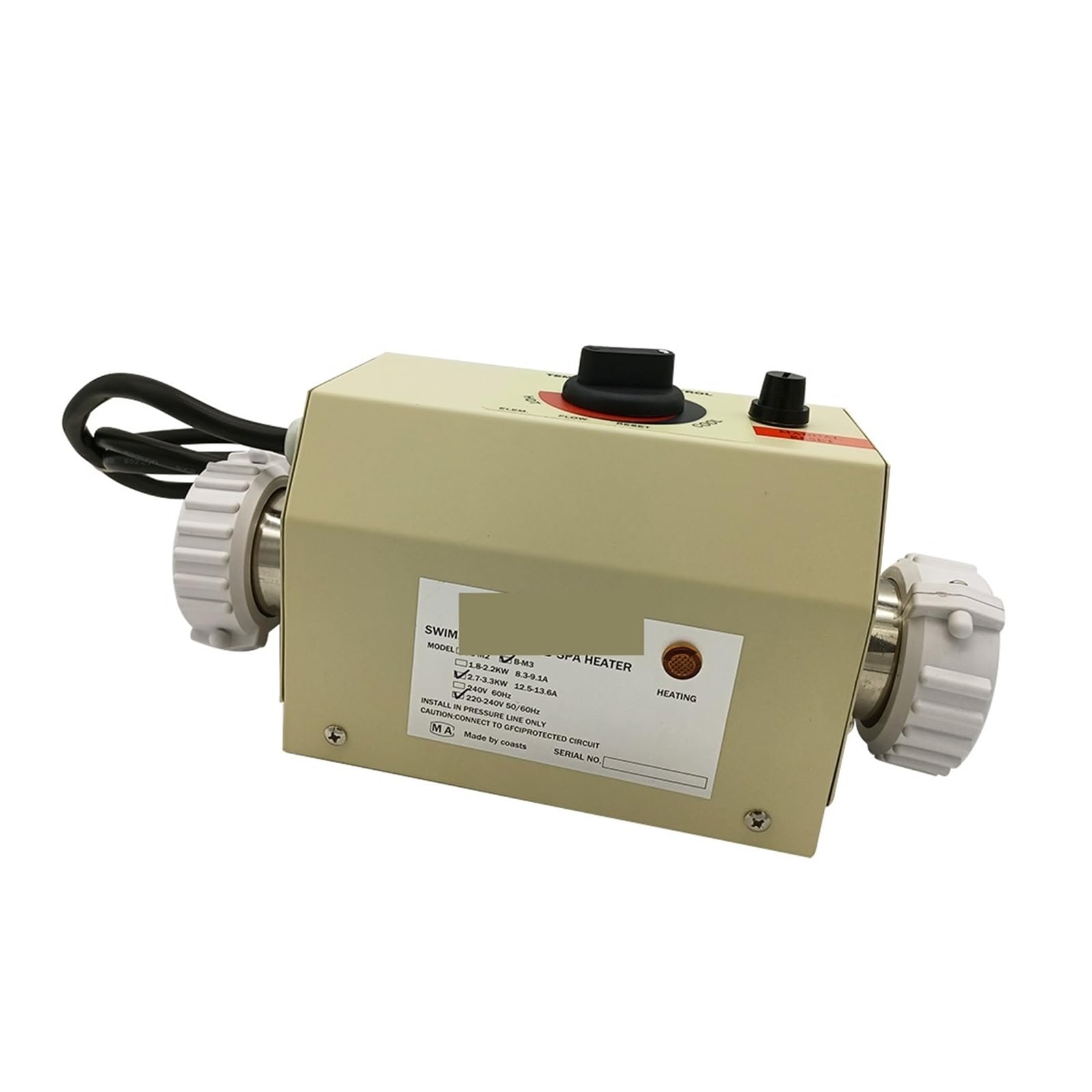 CUDTAPI Pool Heater 3KW Swimming Pool Heater Hot Tub Electric Water Heater Thermostat For Swimming Pool Bathtub SPA Bath Pool Equipment Pool Heat Pump